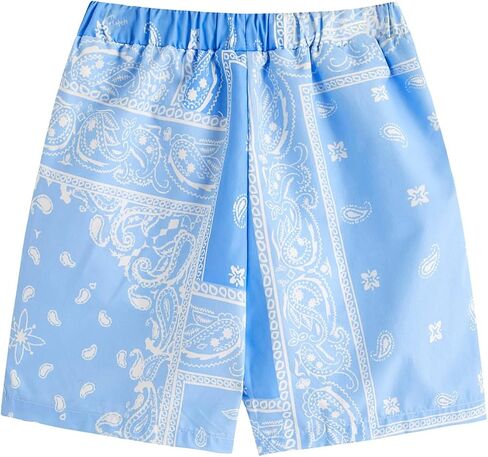 SOLY HUX Boys Boho Paisley Print Short Sleeve T Shirt and Shorts Set 2 Piece Outfits in Saudi Arabia