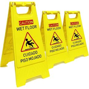 3 عبوات الحذر علامة الأرضية الرطبة ، 24 بوصة (حوالي 60 سم) الارتفاع ، صفراء زاه in Kuwait