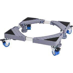 YOOGAA Mini Fridge Stand Adjustable Furniture Mover Mobile Roller Multi-Functional Base for Washing Machine, Dryer, Refrigerator, Laundry Pedestal 4 Strong Feet (4 Feet Grey) in Saudi Arabia