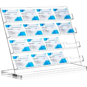 حامل بطاقة العمل للمكتب Acrylic Business Card Display Pusiness Display Stand متعددة منظمات بطاقات العمل لمعرض اجتماع المكتب (Clear ، 12 plots) in Kuwait