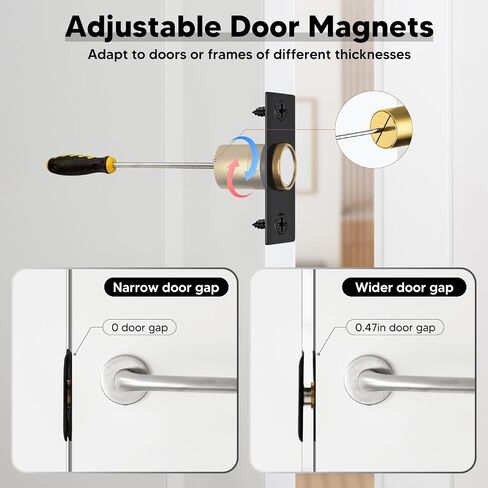 4 Pack Strong Magnetic Door Catch, Closet French Door Latch Hardware, Magnetic Ball Catch for Top of Door, Adjustable Hidden Door Magnets, Ball Catch Replacement, Black Magnetic Door Latch in Saudi Arabia