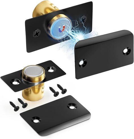 4 Pack Strong Magnetic Door Catch, Closet French Door Latch Hardware, Magnetic Ball Catch for Top of Door, Adjustable Hidden Door Magnets, Ball Catch Replacement, Black Magnetic Door Latch in Saudi Arabia