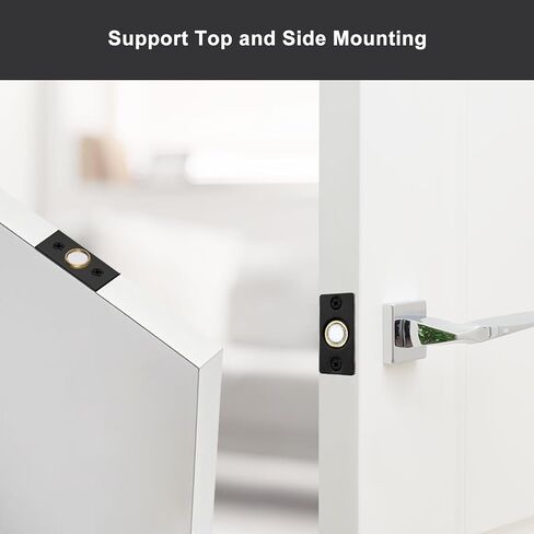 4 Pack Strong Magnetic Door Catch, Closet French Door Latch Hardware, Magnetic Ball Catch for Top of Door, Adjustable Hidden Door Magnets, Ball Catch Replacement, Black Magnetic Door Latch in Saudi Arabia