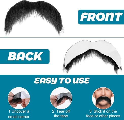 Fake Mustache Brown Fake Beard Costume Old Men Stick On Mustache Stickers Moustache False Facial Hair For Adults Women Men For Halloween Cosplay Festival Party in Kuwait