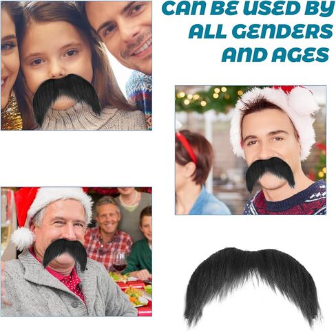 Fake Mustache Brown Fake Beard Costume Old Men Stick On Mustache Stickers Moustache False Facial Hair For Adults Women Men For Halloween Cosplay Festival Party in Kuwait