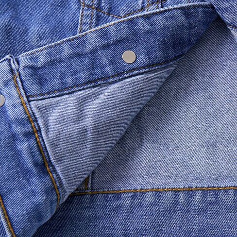 Miipat Toddler Girls Denim Jacket Sequin Patchwork Jean Jacket Little Kids Button Down Long Sleeve Jean Coat in Kuwait