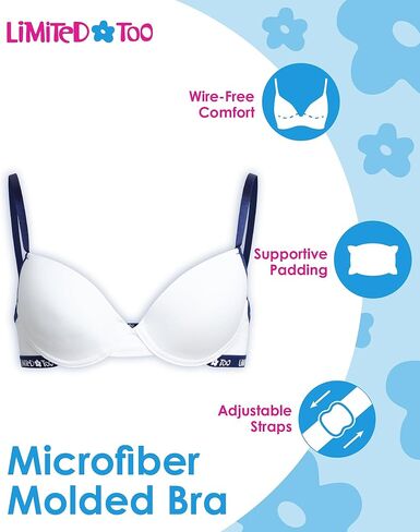 محدودة أيضًا حمالات الصدر - 3 حزمة ميكروفيات لاسلكية خفيفة الوزن للفتيات ، صدرية كل يوم مصبوب سلس (30A -34A) in Kuwait