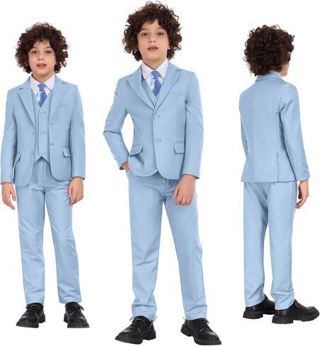 Boys Formal Suit Set Kids 5 Pieces Slim Fit Suits for Wedding Easter Piano Prom Teen Toddler Boy Dress Suit Outfit in Saudi Arabia