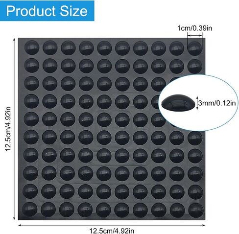 300 Pcs Combo Pack Clear Adhesive Bumper Pads, 3 Sizes Round Self Adhesive Sound Dampening Transparent Rubber Feet Pads for Cabinet Doors Drawers Glass Tops Picture Frames Cutting Boards,Black in Kuwait