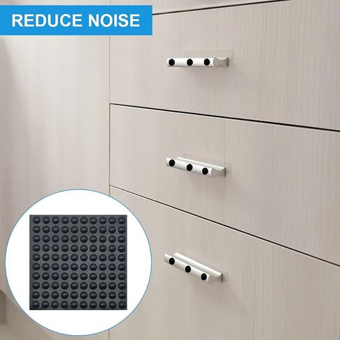 300 Pcs Combo Pack Clear Adhesive Bumper Pads, 3 Sizes Round Self Adhesive Sound Dampening Transparent Rubber Feet Pads for Cabinet Doors Drawers Glass Tops Picture Frames Cutting Boards,Black in Kuwait