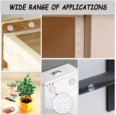300 Pcs Combo Pack Clear Adhesive Bumper Pads, 3 Sizes Round Self Adhesive Sound Dampening Transparent Rubber Feet Pads for Cabinet Doors Drawers Glass Tops Picture Frames Cutting Boards,Black in Kuwait