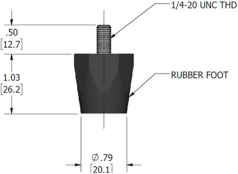 Adjustable Rubber Bumper Feet, Levelers, 1/4-20 Thread, Solid Rubber in Saudi Arabia