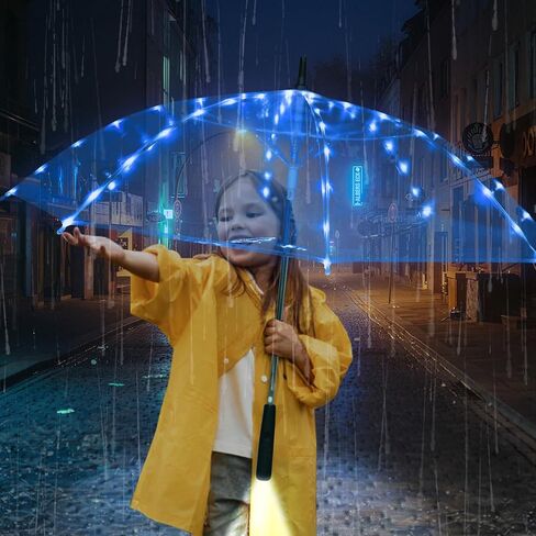 LED transparent luminous umbrella with flashlight creates dreamy atmosphere for you,light up umbrella is suitable for birthday, wedding and Christmas party (Multicolored light) in Kuwait
