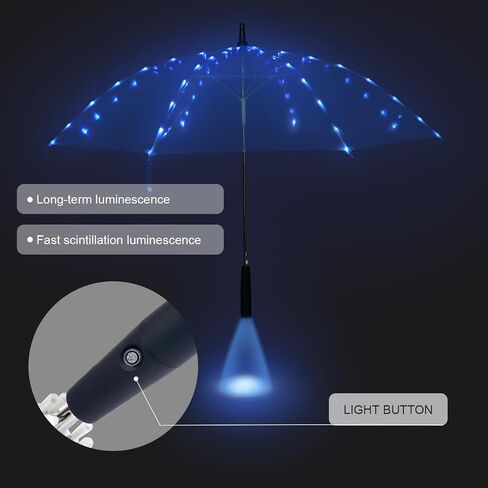 LED transparent luminous umbrella with flashlight creates dreamy atmosphere for you,light up umbrella is suitable for birthday, wedding and Christmas party (Multicolored light) in Kuwait
