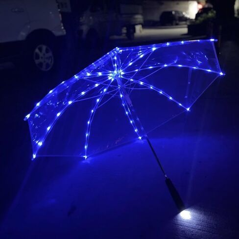 LED transparent luminous umbrella with flashlight creates dreamy atmosphere for you,light up umbrella is suitable for birthday, wedding and Christmas party (Multicolored light) in Kuwait
