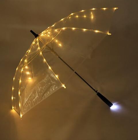 LED transparent luminous umbrella with flashlight creates dreamy atmosphere for you,light up umbrella is suitable for birthday, wedding and Christmas party (Multicolored light) in Kuwait