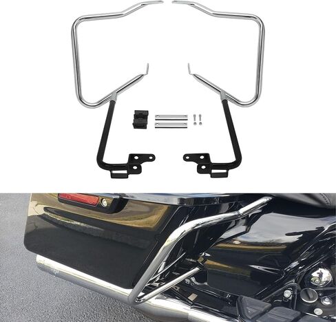 ECOTRIC Saddlebag Bracket Guard Bars Compatible with 2014-2024 Harley Davidson Touring Street Road Glide FLH Saddle Bags Guard Mount Black in Saudi Arabia