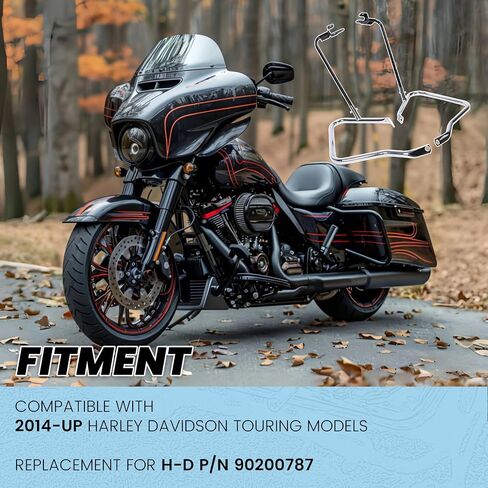 ECOTRIC Saddlebag Bracket Guard Bars Compatible with 2014-2024 Harley Davidson Touring Street Road Glide FLH Saddle Bags Guard Mount Black in Saudi Arabia