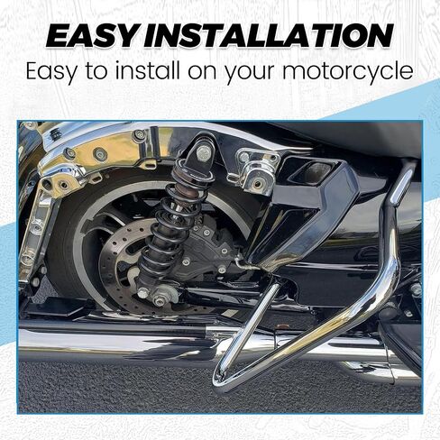 ECOTRIC Saddlebag Bracket Guard Bars Compatible with 2014-2024 Harley Davidson Touring Street Road Glide FLH Saddle Bags Guard Mount Black in Saudi Arabia