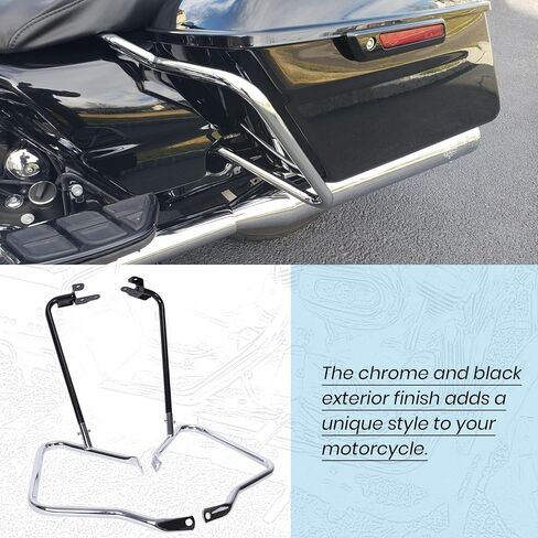 ECOTRIC Saddlebag Bracket Guard Bars Compatible with 2014-2024 Harley Davidson Touring Street Road Glide FLH Saddle Bags Guard Mount Black in Saudi Arabia