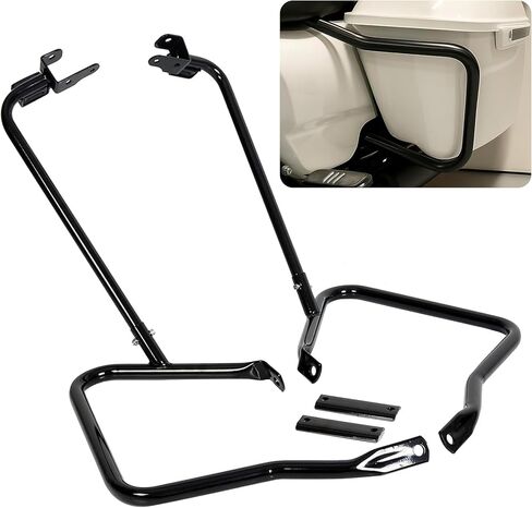حانات حارس حرس Ecotric Saddlebag متوافقة مع 2014-2024 Harley Davidson Touring Street Road Glide Flh Facs Guard Mount Black in Kuwait