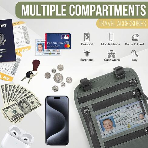 TOPBAG Passport Holder Family, Women RFID Blocking Passport Wallet, Travel Document Organizer for Premium Wallets, Waterproof Passport Holders Bag for Men Traveling, Credit Cards Case in Saudi Arabia