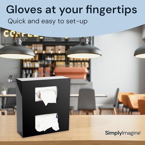 Black Glove Box Holder Dispenser – Single Side Loaded Acrylic Rack for Medical, Latex, Rubber, Nitrile, and Exam - Gloves Not Included (Black, Single) in Kuwait