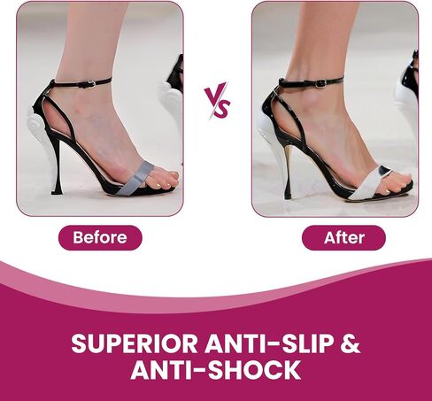 High Heel Cushion Inserts for Women - Bukihome 3/4 Invisible Insoles Prevent Feet from Sliding Forward - Shock & Sweat Absorption - Comfort Shoe Pads for High Heels Sandals Flats,Size M in Kuwait
