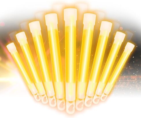 Glow Fever Super Bright Emergency Safety Military Grade Glow Sticks with 30 Minutes Duration. Great for Concerts Live Events, Camping, Dancing, Weddings and Summer Vacation (Orange, 10PCS) in Kuwait