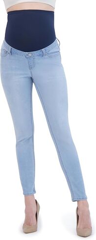 Women’s Maternity Jeans Over The Belly Waistband with Belt Loops - Fall Maternity Clothes-Pregnancy Clothes for All Seasons, Maternity Pants – 29“ Inseam (M, White) in Kuwait