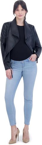 Women’s Maternity Jeans Over The Belly Waistband with Belt Loops - Fall Maternity Clothes-Pregnancy Clothes for All Seasons, Maternity Pants – 29“ Inseam (M, White) in Kuwait