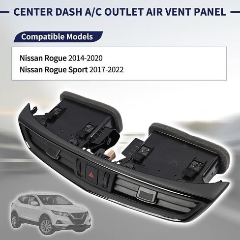 Center Dash A/C Dashboard AC Outlet Air Vent Panel 68750-6MA0A 68750-6FL0A 68750-5HA0A Compatible with Nissan Rogue 2014-2020 / Rogue Sport 2017-2022 in Kuwait