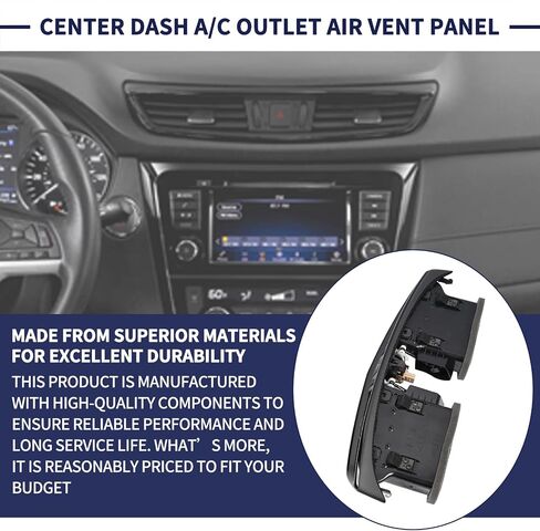 Center Dash A/C Dashboard AC Outlet Air Vent Panel 68750-6MA0A 68750-6FL0A 68750-5HA0A Compatible with Nissan Rogue 2014-2020 / Rogue Sport 2017-2022 in Kuwait