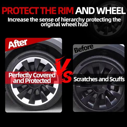 4PCS 20 Inch Model Y Tire Trim Rings, Wheel Rim Protectors, Hubcaps Rim Covers Anti-Scratch ABS Rim Guard Rim, 20" Model Y Exterior Accessories in Kuwait