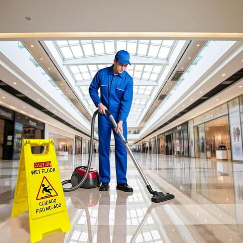 3 عبوات الحذر علامة الأرضية الرطبة ، 24 بوصة (حوالي 60 سم) الارتفاع ، صفراء زاه in Kuwait