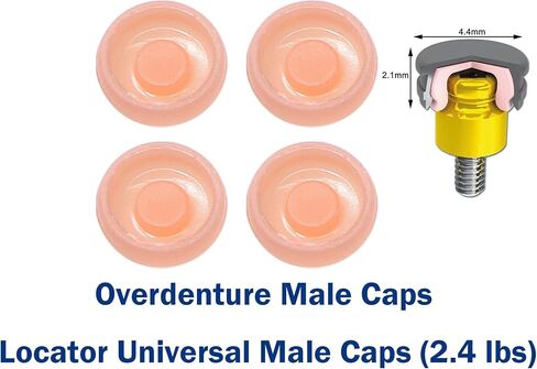 4 Pcs Implant Retention Male Caps 2.4 lbs (Pink 2.4 lbs Strong Retentive Caps) in Kuwait