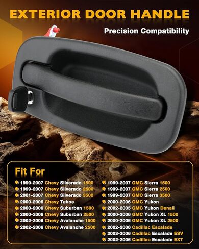 Exterior Door Handle Set, Compatible with 1999-2007 Chevy Silverado Suburban Tahoe Avalanche, GMC Sierra Yukon, Cadillac Escalade, Front & Rear Left Driver & Right Passenger | 15034986 15721571 77262 in Kuwait