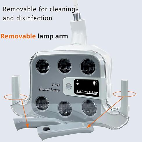 Ceiling Mounted Dental Lamp, Dental Shadowless Light with 6 LED Lights, Color Temp 3500-5500K Adjustable, 3 Axises Movement Flexible, Fit 22/26mm Port, for Dental Chair, Surgery Department in Saudi Arabia