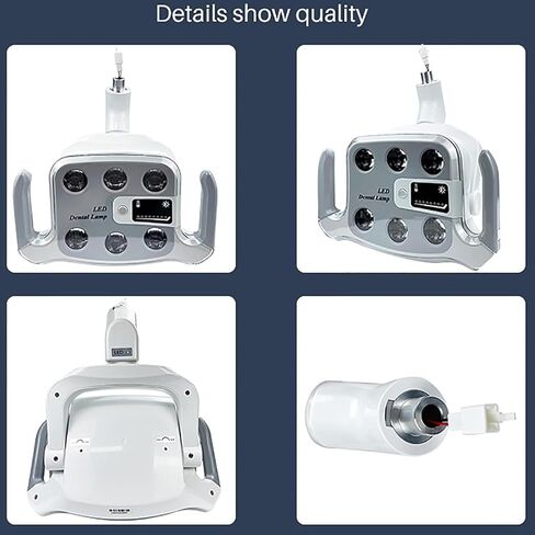 Ceiling Mounted Dental Lamp, Dental Shadowless Light with 6 LED Lights, Color Temp 3500-5500K Adjustable, 3 Axises Movement Flexible, Fit 22/26mm Port, for Dental Chair, Surgery Department in Saudi Arabia