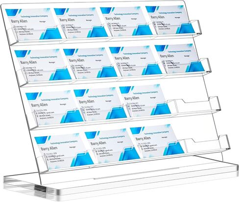حامل بطاقة العمل للمكتب Acrylic Business Card Display Pusiness Display Stand متعددة منظمات بطاقات العمل لمعرض اجتماع المكتب (Clear ، 12 plots) in Kuwait