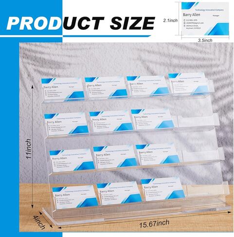 حامل بطاقة العمل للمكتب Acrylic Business Card Display Pusiness Display Stand متعددة منظمات بطاقات العمل لمعرض اجتماع المكتب (Clear ، 12 plots) in Kuwait