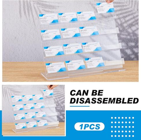 حامل بطاقة العمل للمكتب Acrylic Business Card Display Pusiness Display Stand متعددة منظمات بطاقات العمل لمعرض اجتماع المكتب (Clear ، 12 plots) in Kuwait