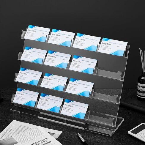 حامل بطاقة العمل للمكتب Acrylic Business Card Display Pusiness Display Stand متعددة منظمات بطاقات العمل لمعرض اجتماع المكتب (Clear ، 12 plots) in Kuwait