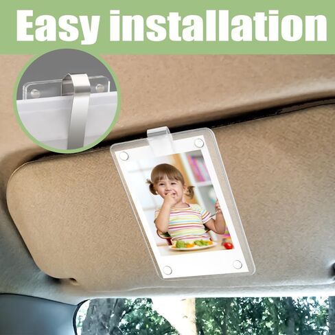2 PCS Car Photo Holder, Car Picture Holder, Transparent Acrylic Car Photo Clip, Photo Car Visor Clip, Personalized Sun Visor Picture Clip for Car, Car Sun Visor Photo Holder in Kuwait