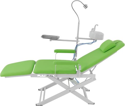 Portable Folding Dental Chair, Dental Chair Portable Dental with 360° Rotated Arm with Adjustable Excellent Load Capacity Practical Tray for Hospitals Beauty Parlours Shopping Malls Clinics (green) in Saudi Arabia