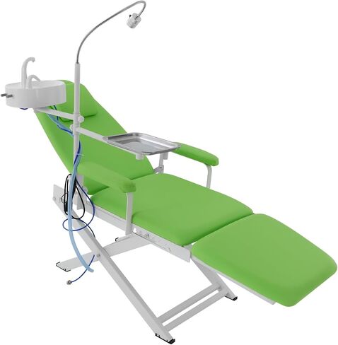 Portable Folding Dental Chair, Dental Chair Portable Dental with 360° Rotated Arm with Adjustable Excellent Load Capacity Practical Tray for Hospitals Beauty Parlours Shopping Malls Clinics (green) in Saudi Arabia