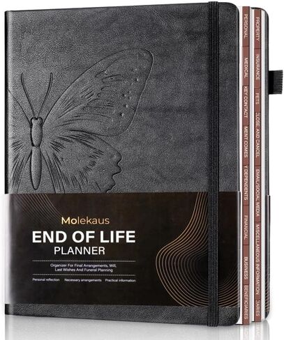 End of Life Planner with Labels & Pocket - Guided Estate Organizer for Final Arrangements, Last Wishes, Will & Beneficiary Preparation - 7x10, Death Planner for the Rebirth of the Soul in Saudi Arabia