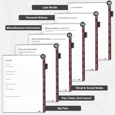End of Life Planner with Labels & Pocket - Guided Estate Organizer for Final Arrangements, Last Wishes, Will & Beneficiary Preparation - 7x10, Death Planner for the Rebirth of the Soul in Saudi Arabia