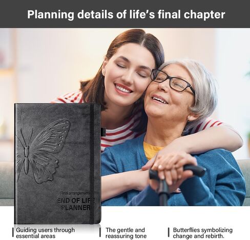 End of Life Planner with Labels & Pocket - Guided Estate Organizer for Final Arrangements, Last Wishes, Will & Beneficiary Preparation - 7x10, Death Planner for the Rebirth of the Soul in Saudi Arabia