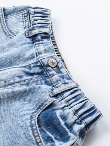 Girl's Y2k Graphic Jeans Butterfly Print Jeans Elastic High Waisted Straight Leg Denim Pants in Kuwait